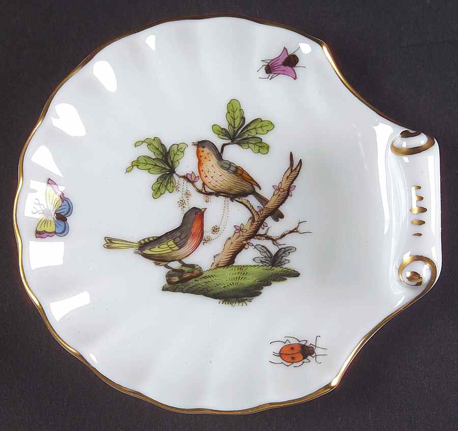 Rothschild Bird (RO) 4" Shell Shaped Dish by Herend-1