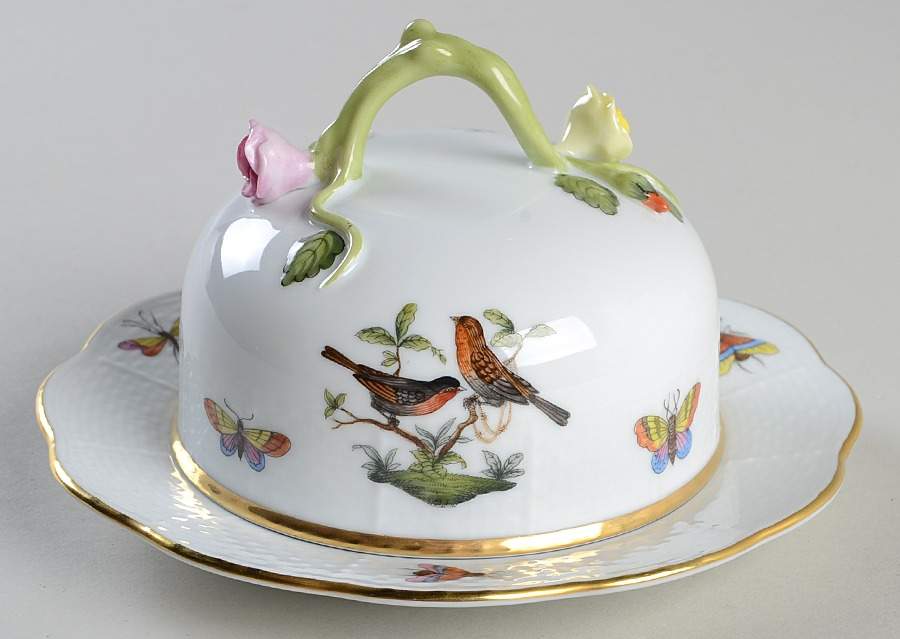 Rothschild Bird (RO) Round Covered Butter by Herend-1
