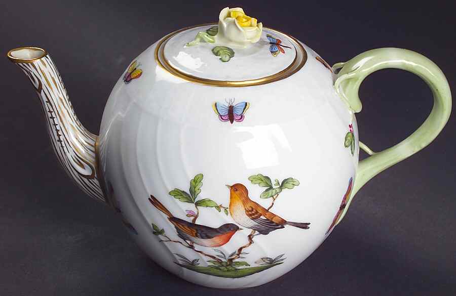 Rothschild Bird (RO) Small Teapot & Lid by Herend-1