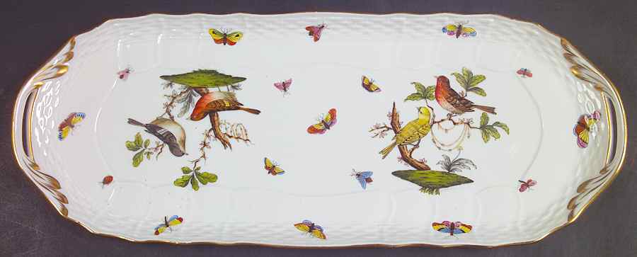Rothschild Bird (RO) 17" Sandwich Tray by Herend-1