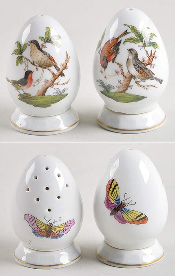 Rothschild Bird (RO) Salt & Pepper Set with Ceramic Stoppers by Herend-1