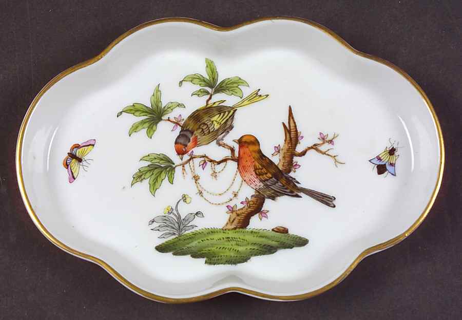 Rothschild Bird (RO) 5" Scalloped Tray by Herend-1
