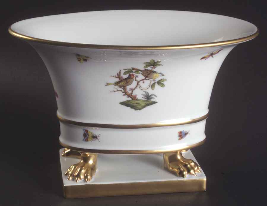 Rothschild Bird (RO) 5" Oval Footed Urn by Herend-1