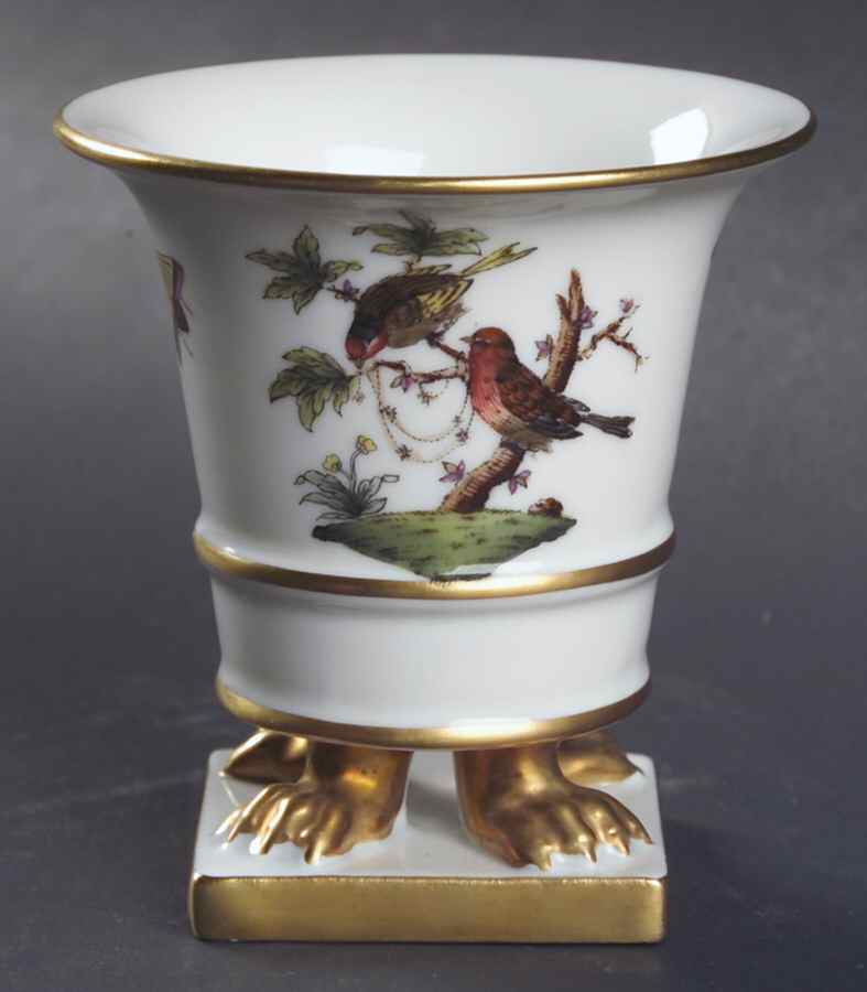 Rothschild Bird (RO) 2" Small Claw Footed Vase by Herend-1