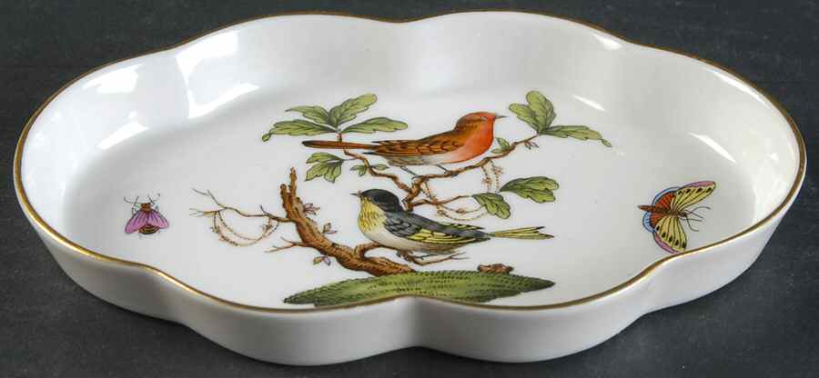 Rothschild Bird (RO) 5" Scalloped Tray by Herend-1