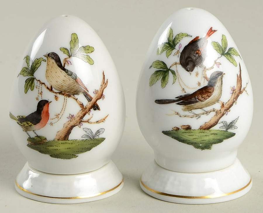 Rothschild Bird (RO) Salt & Pepper Set with Ceramic Stoppers by Herend-1