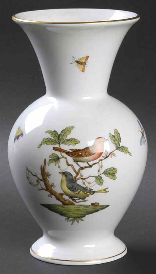 Rothschild Bird (RO) 8" Flared Vase by Herend-1