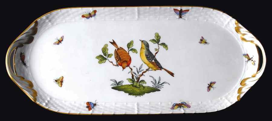 Rothschild Bird (RO) 14" Sandwich Tray by Herend-1