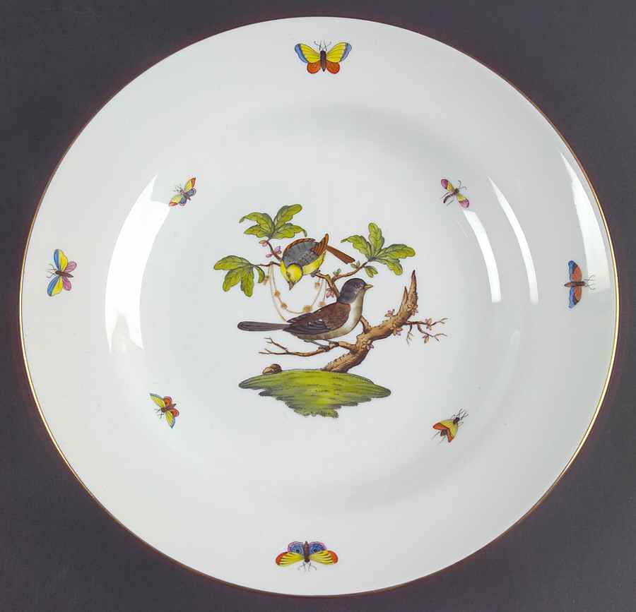 Rothschild Bird (RO) Underplate for Dolphin Handle & Finial Tureen by Herend-1