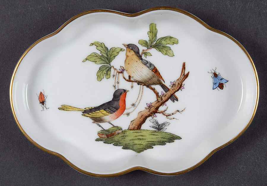 Rothschild Bird (RO) 5" Scalloped Tray by Herend-1
