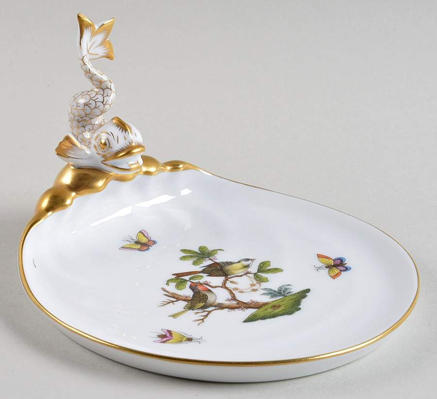 Rothschild Bird (RO) Dolphin Soap Dish by Herend-1