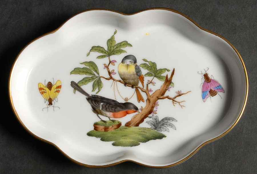 Rothschild Bird (RO) 5" Scalloped Tray by Herend-1