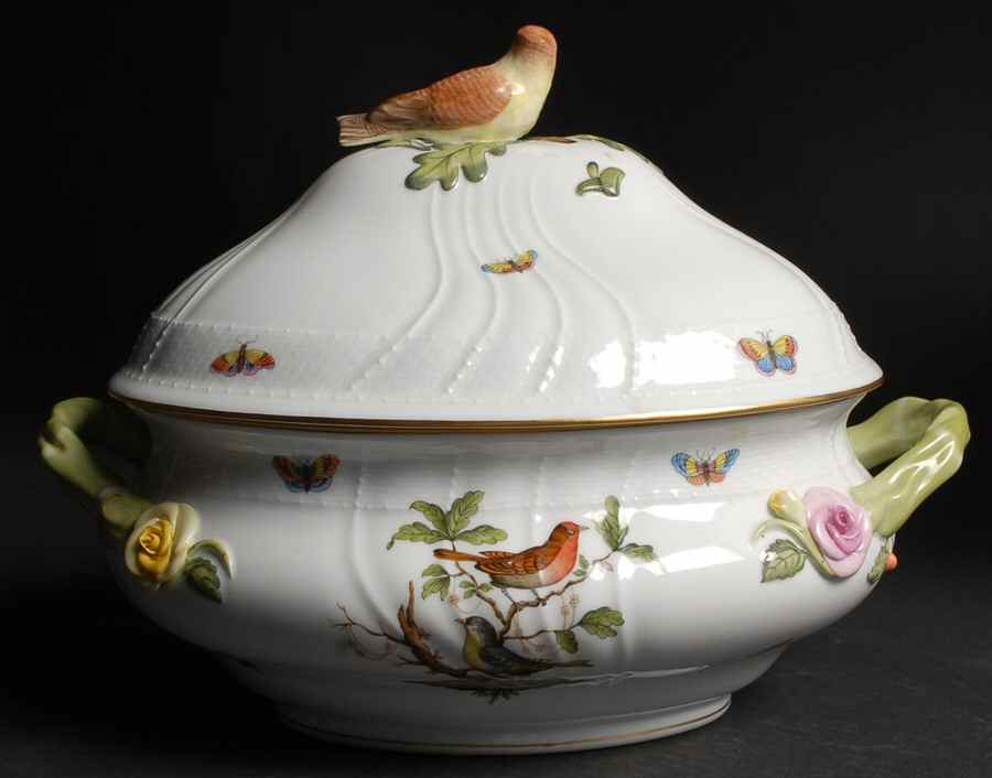 Rothschild Bird (RO) Oval Tureen No Lid by Herend-1