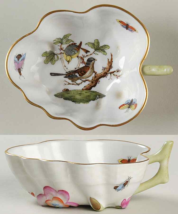 Rothschild Bird (RO) 4" Leaf Dish by Herend-1