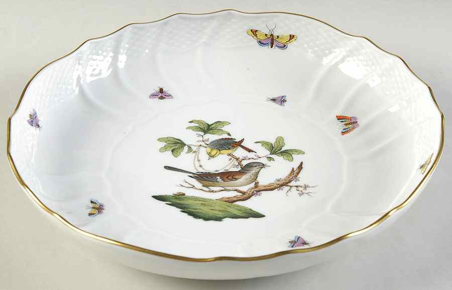 Rothschild Bird (RO) 10" Round Vegetable Bowl by Herend-1