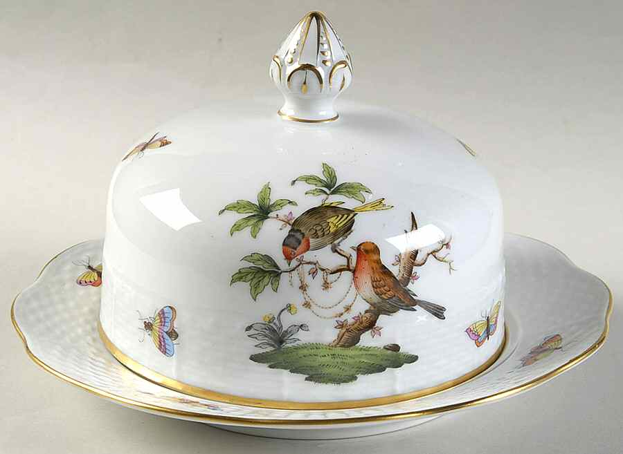 Rothschild Bird (RO) Round Covered Butter by Herend-1