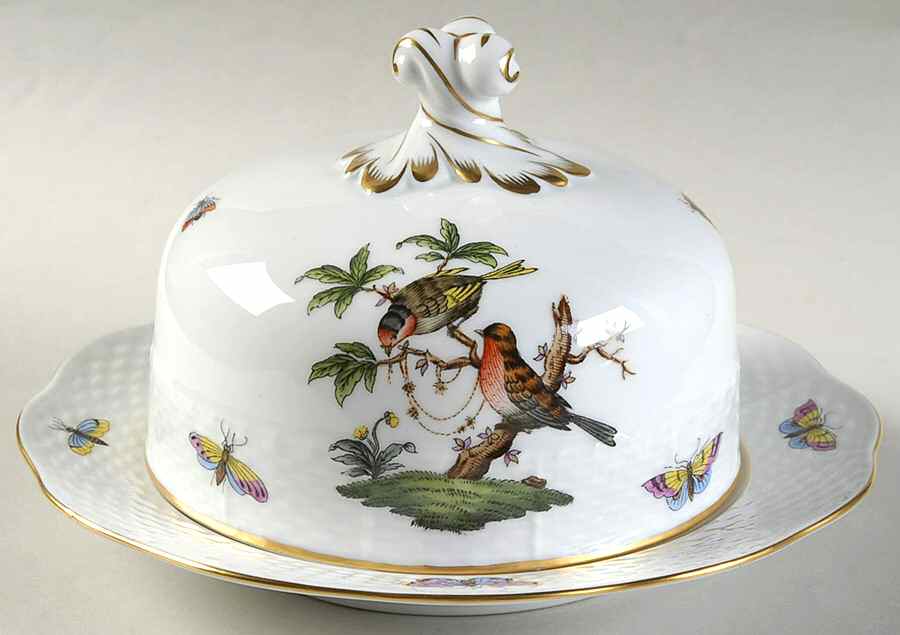 Rothschild Bird (RO) Round Covered Butter by Herend-1