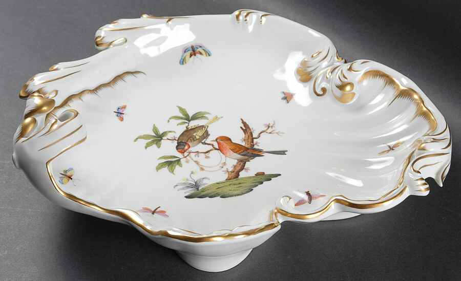 Rothschild Bird (RO) Rococo/Wave Dish by Herend-1