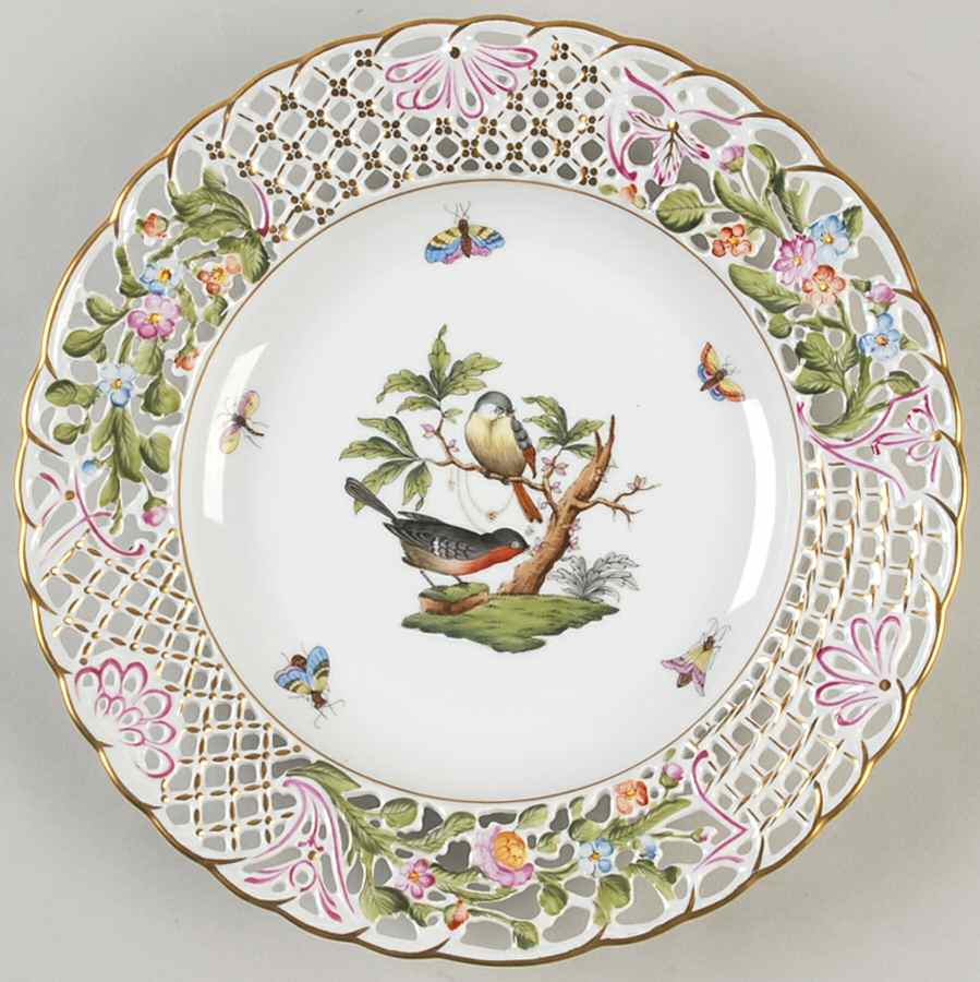 Rothschild Bird (RO) 9" Pierced Plate by Herend-1