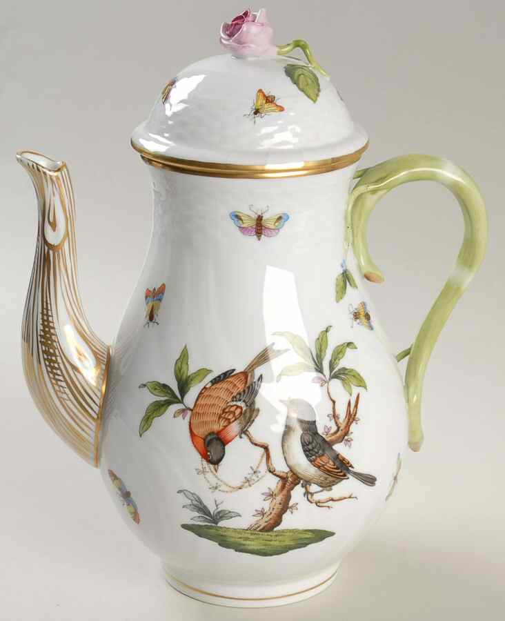 Rothschild Bird (RO) Coffee Pot & Lid by Herend-1