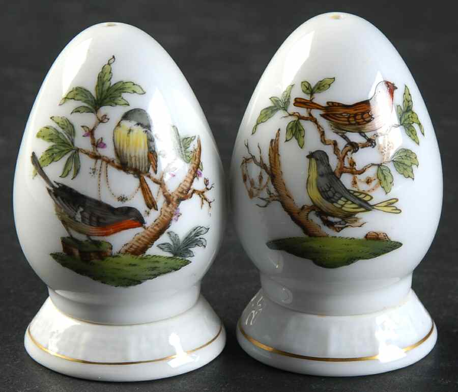 Rothschild Bird (RO) Salt & Pepper Set with Ceramic Stoppers by Herend-1