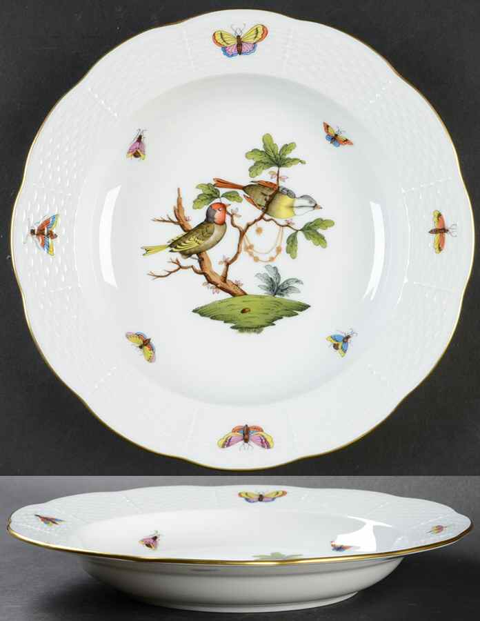 Rothschild Bird (RO) Large Rim Soup Bowl by Herend-1