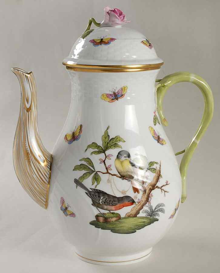 Rothschild Bird (RO) Coffee Pot & Lid by Herend-1