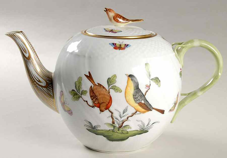 Rothschild Bird (RO) Teapot & Lid by Herend-1