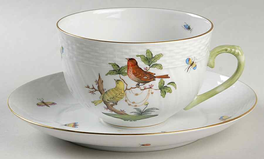 Rothschild Bird (RO) Soup Cup & Saucer Set by Herend-1