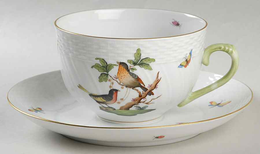 Rothschild Bird (RO) Soup Cup & Saucer Set by Herend-1