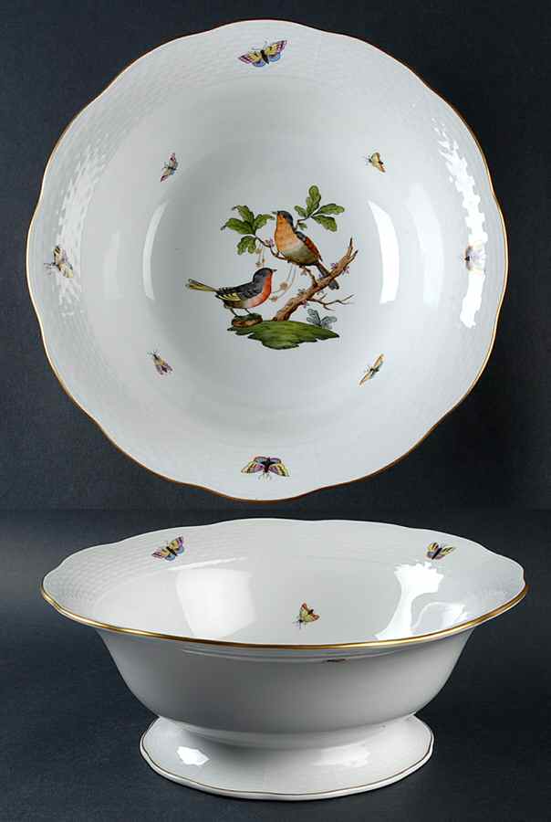 Rothschild Bird (RO) 11" Footed Bowl by Herend-1