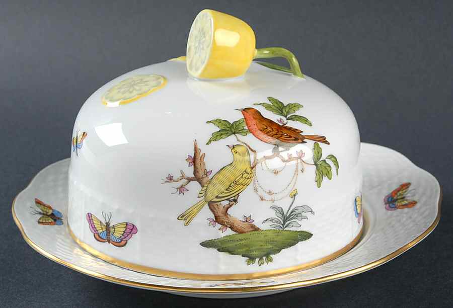 Rothschild Bird (RO) Round Covered Butter by Herend-1