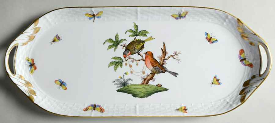 Rothschild Bird (RO) 14" Sandwich Tray by Herend-1