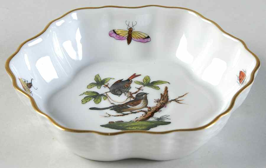 Rothschild Bird (RO) 4" Round Scalloped Dish by Herend-1
