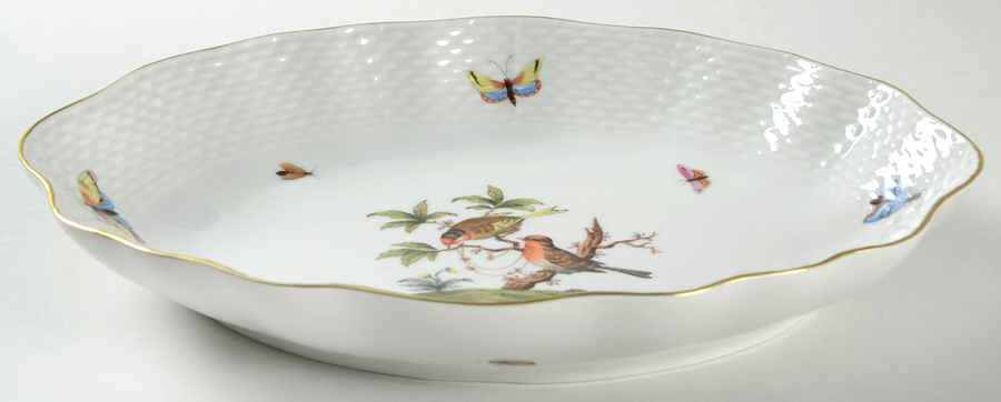 Rothschild Bird (RO) 8" Oval Tray by Herend-1