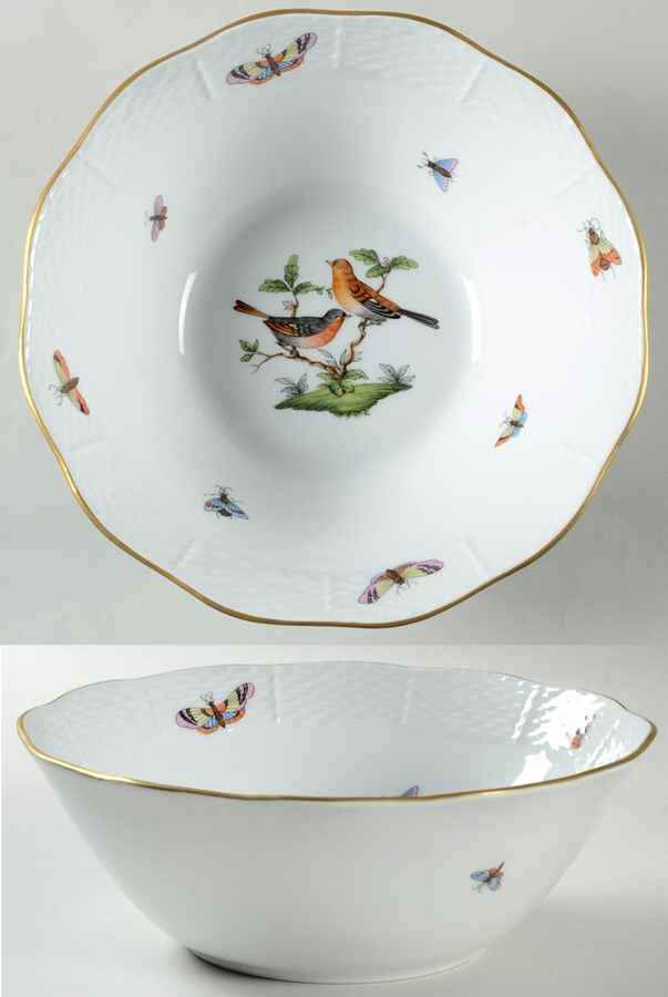 Rothschild Bird (RO) 8" Round Vegetable Bowl by Herend-1