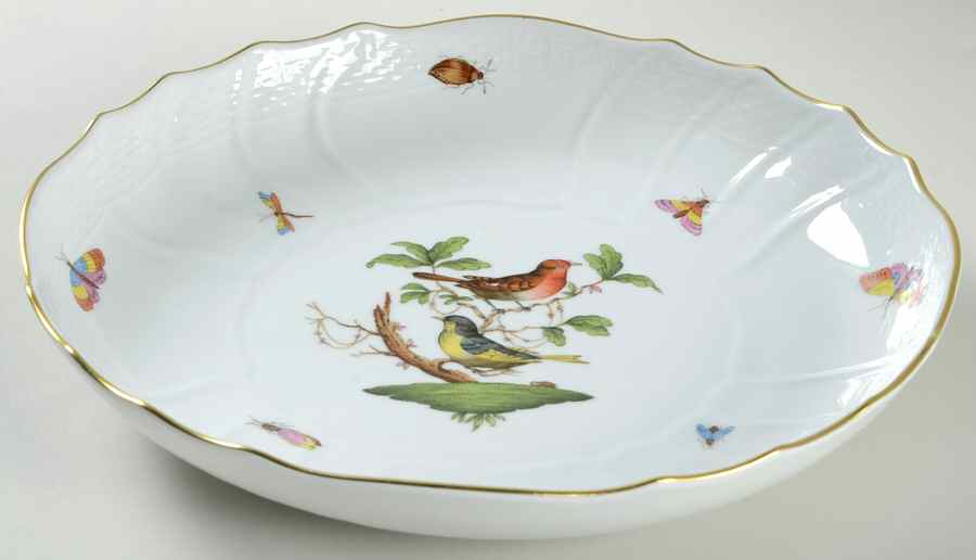 Rothschild Bird (RO) 10" Round Vegetable Bowl by Herend-1