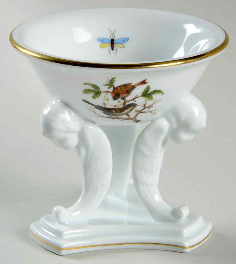 Rothschild Bird (RO) Bonbonniere with Triangle Base & Faces by Herend-1