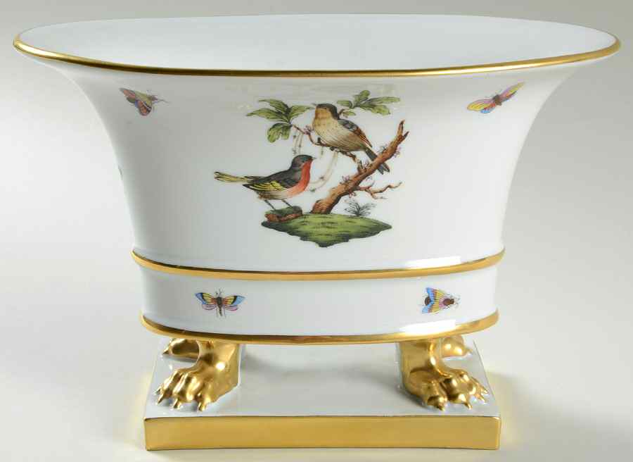 Rothschild Bird (RO) 5" Oval Footed Urn by Herend-1