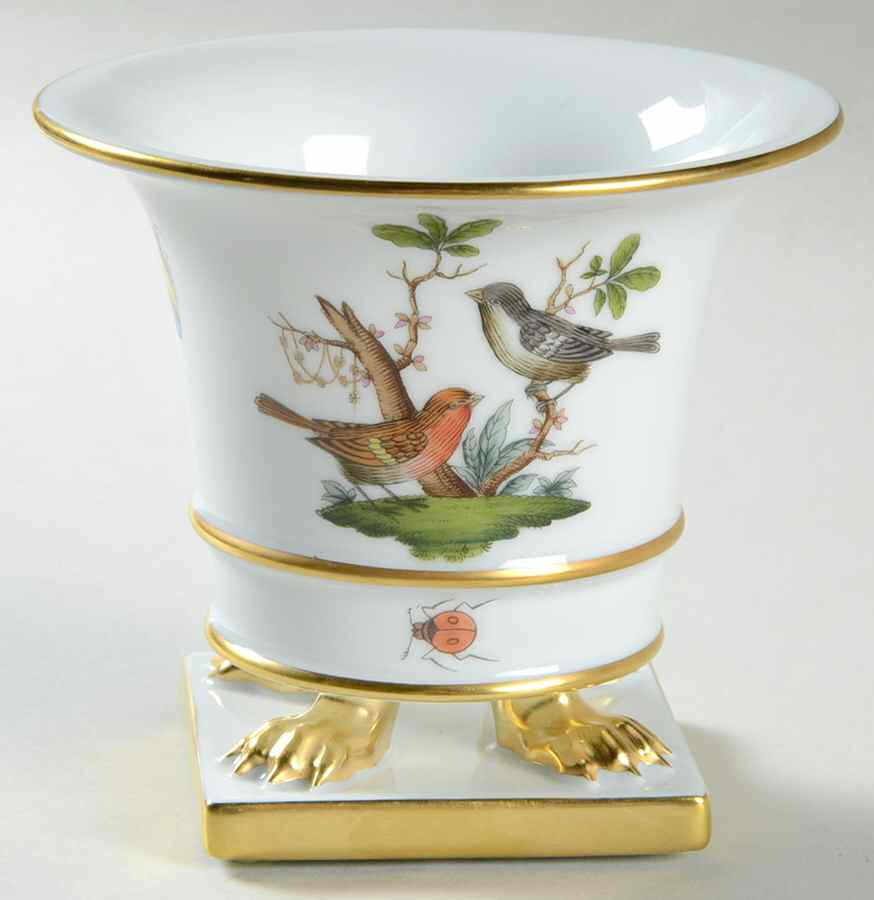 Rothschild Bird (RO) 4" Claw Footed Vase by Herend-1