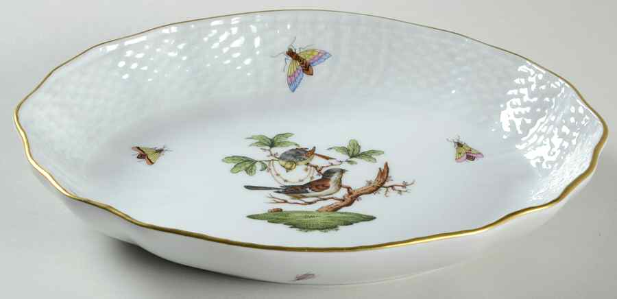 Rothschild Bird (RO) 8" Oval Vegetable Bowl by Herend-1