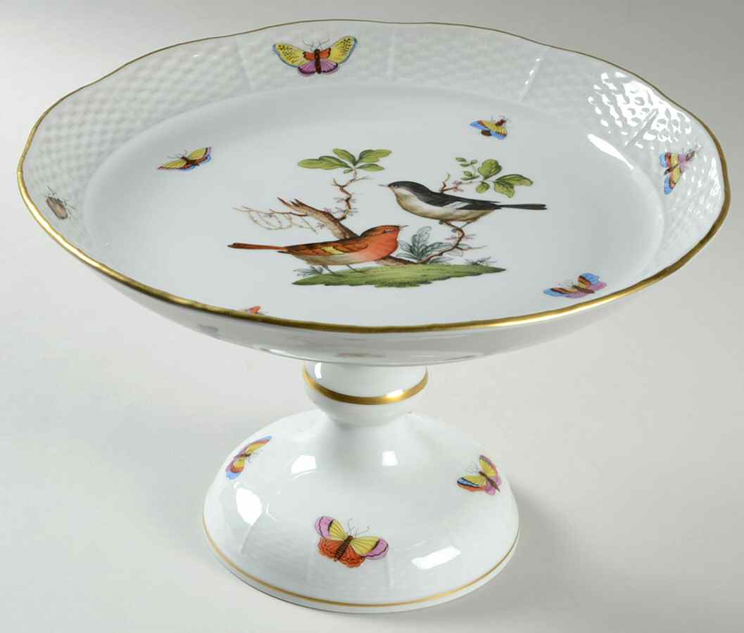 Rothschild Bird (RO) Round Compote (Height X Width) by Herend-1