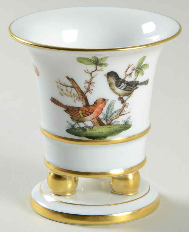 Rothschild Bird (RO) 3" Ball Footed Vase by Herend-1