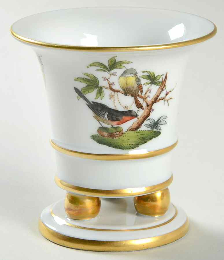 Rothschild Bird (RO) 3" Ball Footed Vase by Herend-1