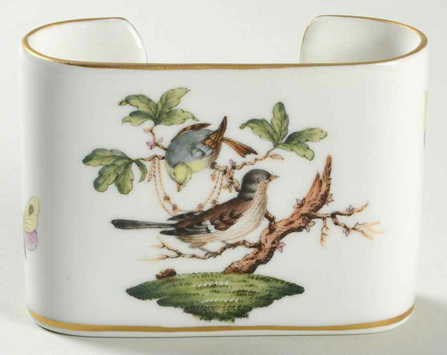 Rothschild Bird (RO) Oval Match Box Holder by Herend-1