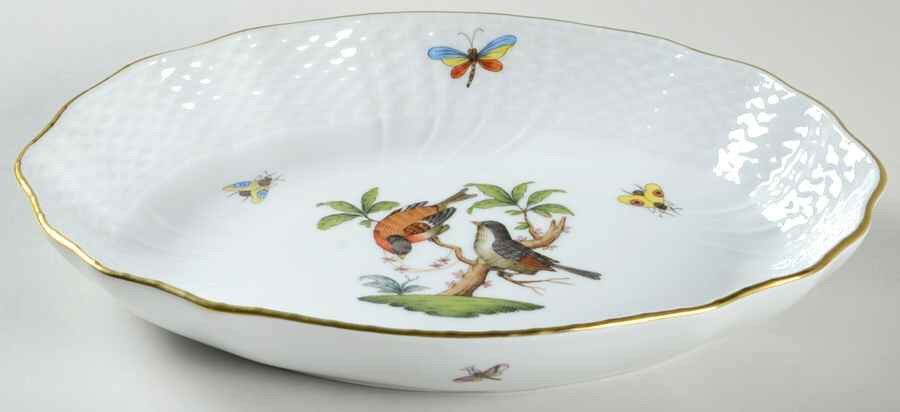 Rothschild Bird (RO) 8" Oval Vegetable Bowl by Herend-1