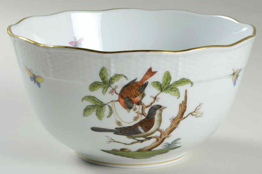 Rothschild Bird (RO) 7" Round Vegetable Bowl by Herend-1
