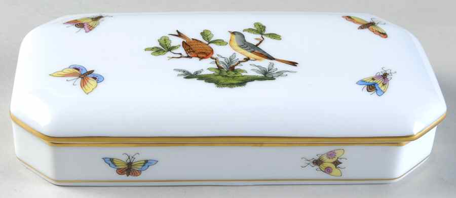 Rothschild Bird (RO) Oblong Box & Lid by Herend-1
