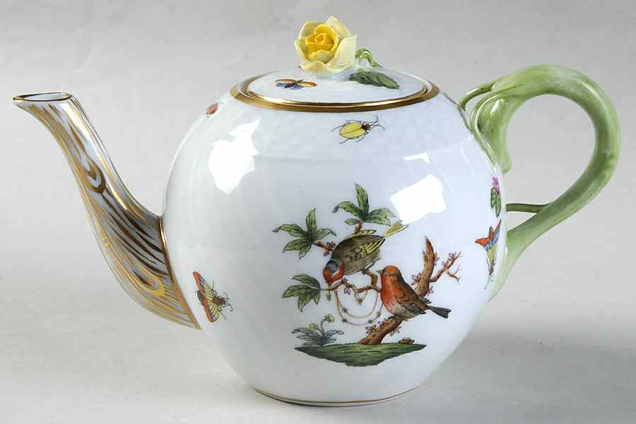 Rothschild Bird (RO) Individual Teapot & Lid by Herend-1