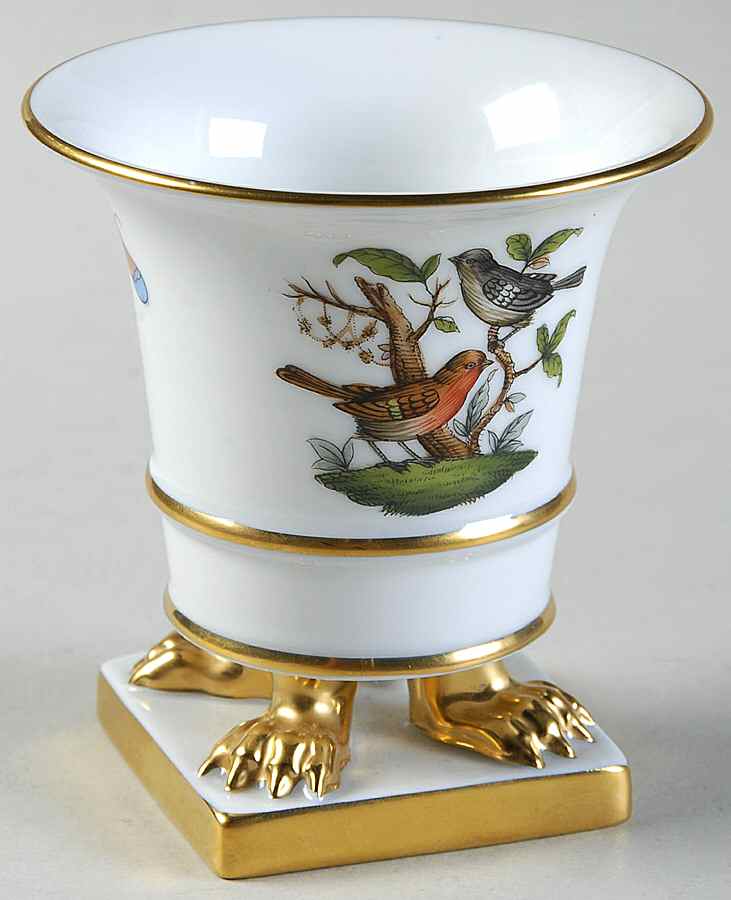 Rothschild Bird (RO) 3" Small Claw Footed Vase by Herend-1